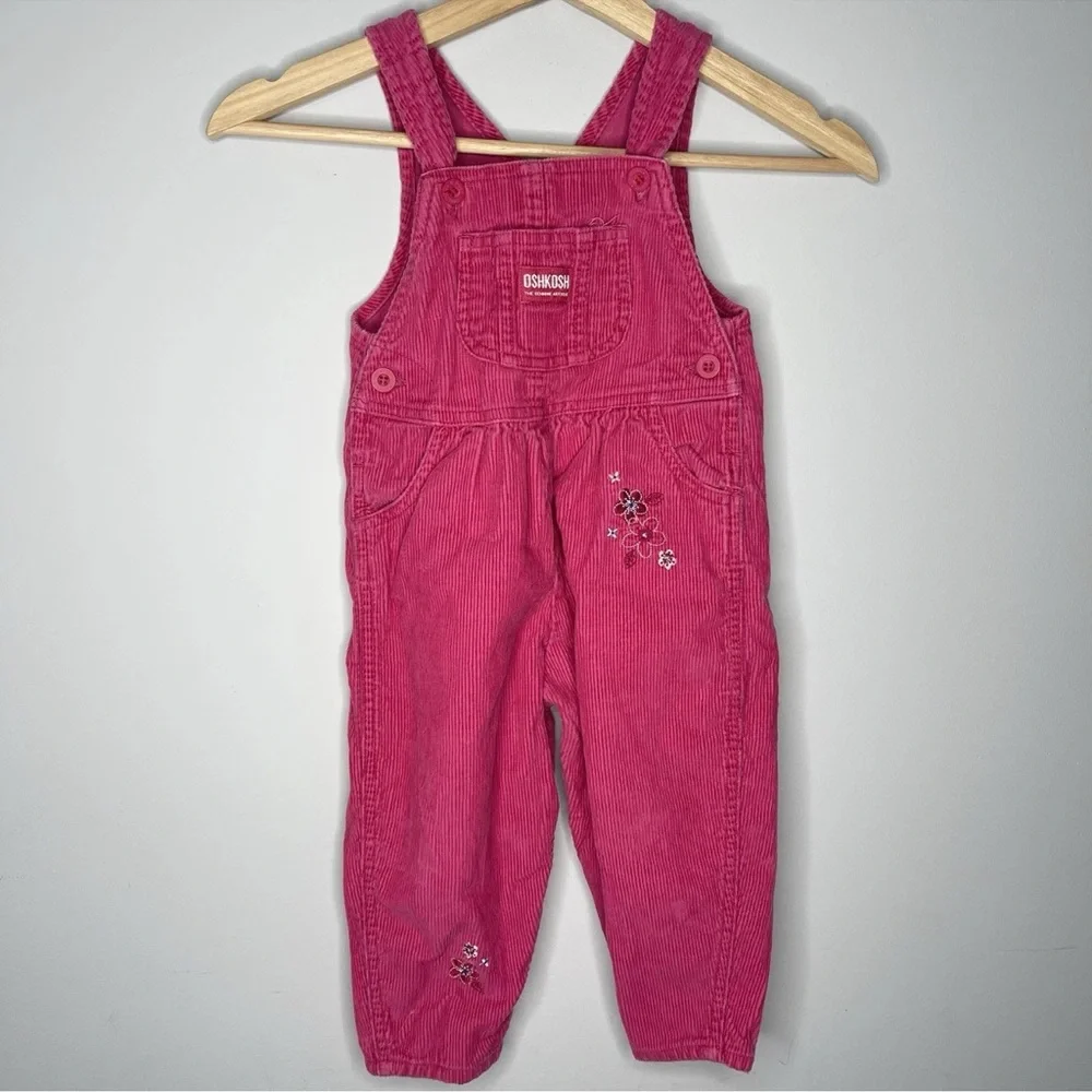 Vintage pink Osh Kosh B gosh corduroy overalls 24 months